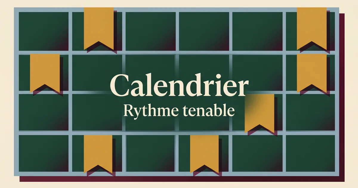 Calendrier géométrique posant un rythme de publication tenable pour un éleveur